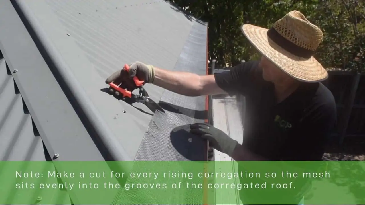 Make a cut for corrugated gutter guard kit