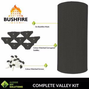 Bushfire protection mesh corrugated roof kit