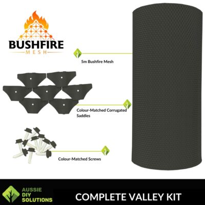 Bushfire protection mesh corrugated roof kit
