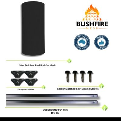 Bushfire protection mesh corrugated roof kit